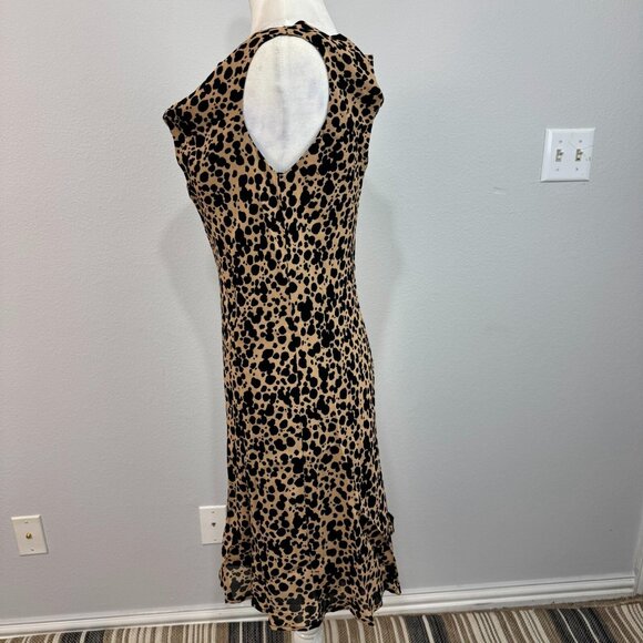 Reformation Kristine Women's Asymmetrical Neckline Leopard Print Mini Dress 10 - Picture 6 of 12